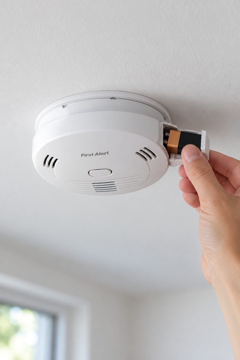 Changing a smoke detector battery